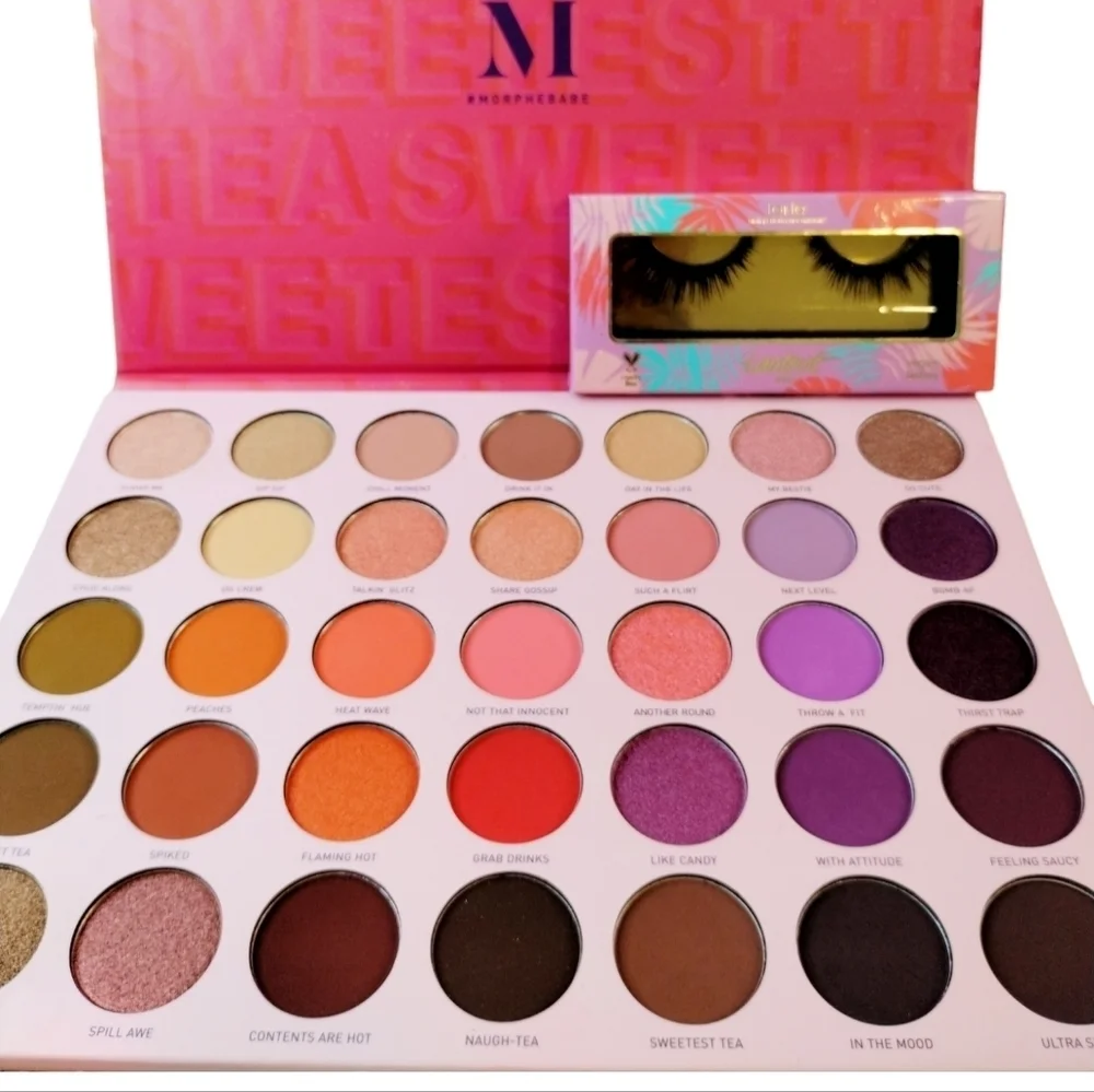 Morphe Cosmetics 35T Sweetest Tea Artistry Eyeshadow Palette W FREE Tarte Lashes